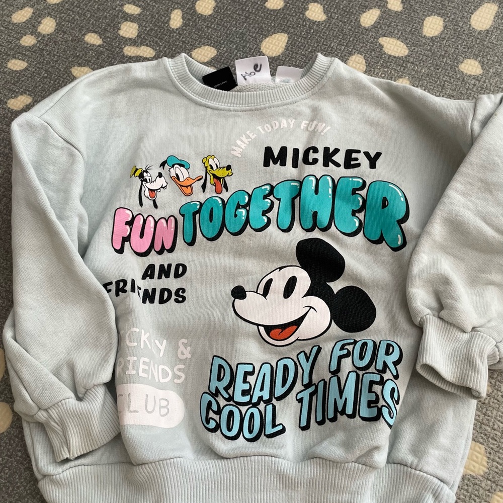 Zara Kids Mickey Mouse Sweatshirt - Light Gray